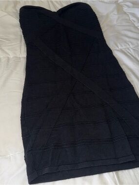 bebe Black Knit Bodycon Dress